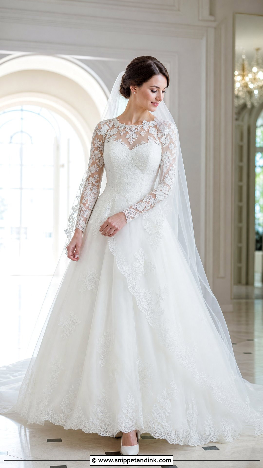Long Sleeve Lace Wedding Dress - Snippet and Ink - 20 Angelic Wedding Dress Ideas