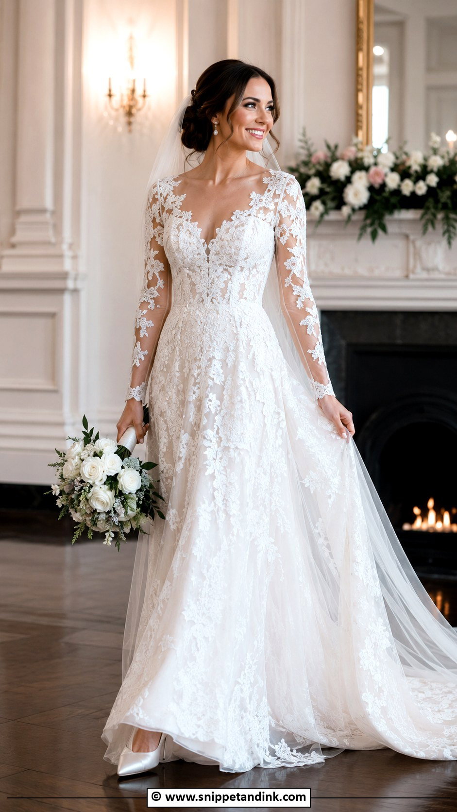 Long Sleeve Lace Wedding Dress - Snippet and Ink - 25 Trendy Wedding Dresses
