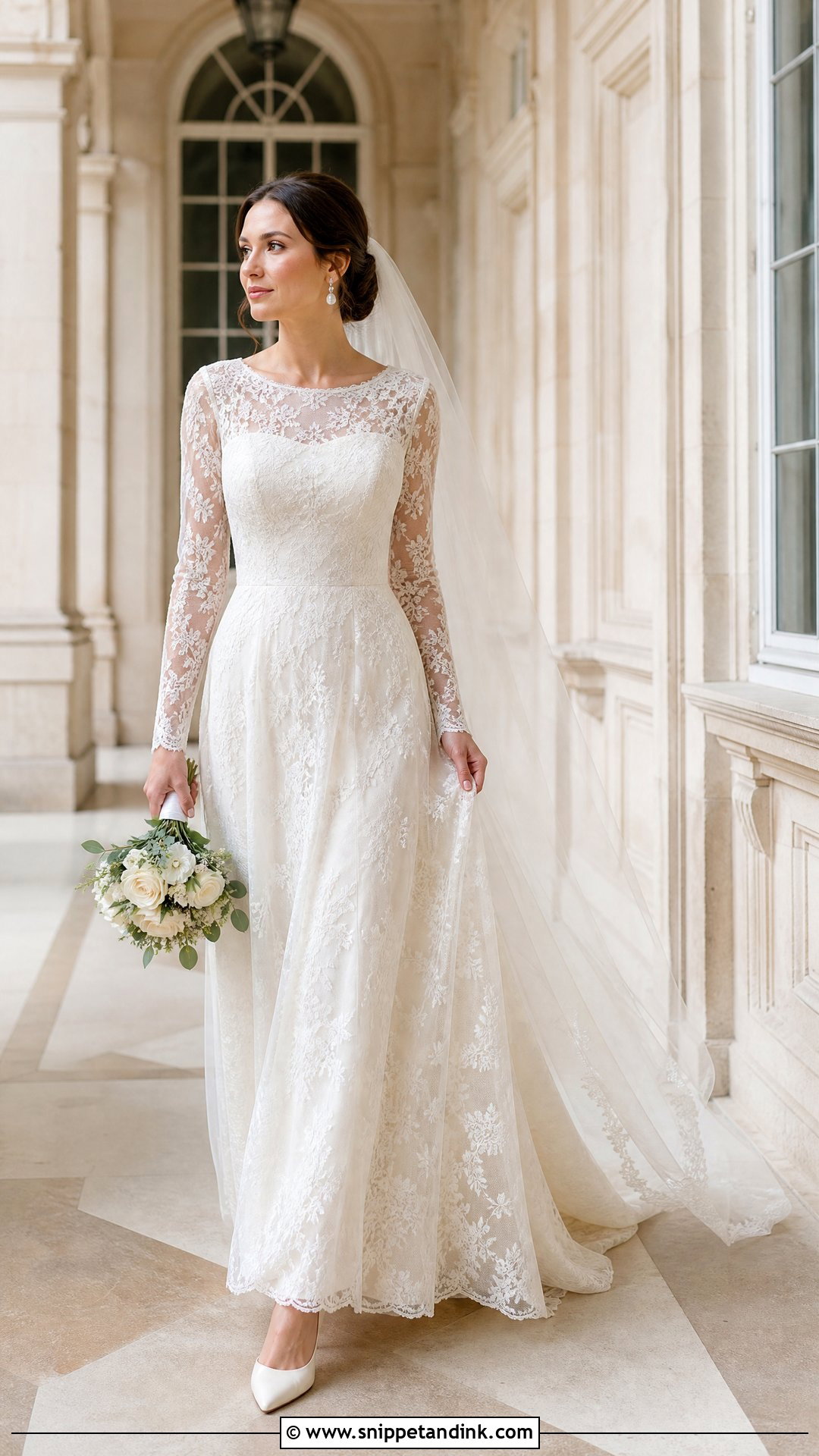 Long Sleeve Lace Wedding Dress - Snippet and Ink - 20 Elegant Wedding Dress Inspo Ideas