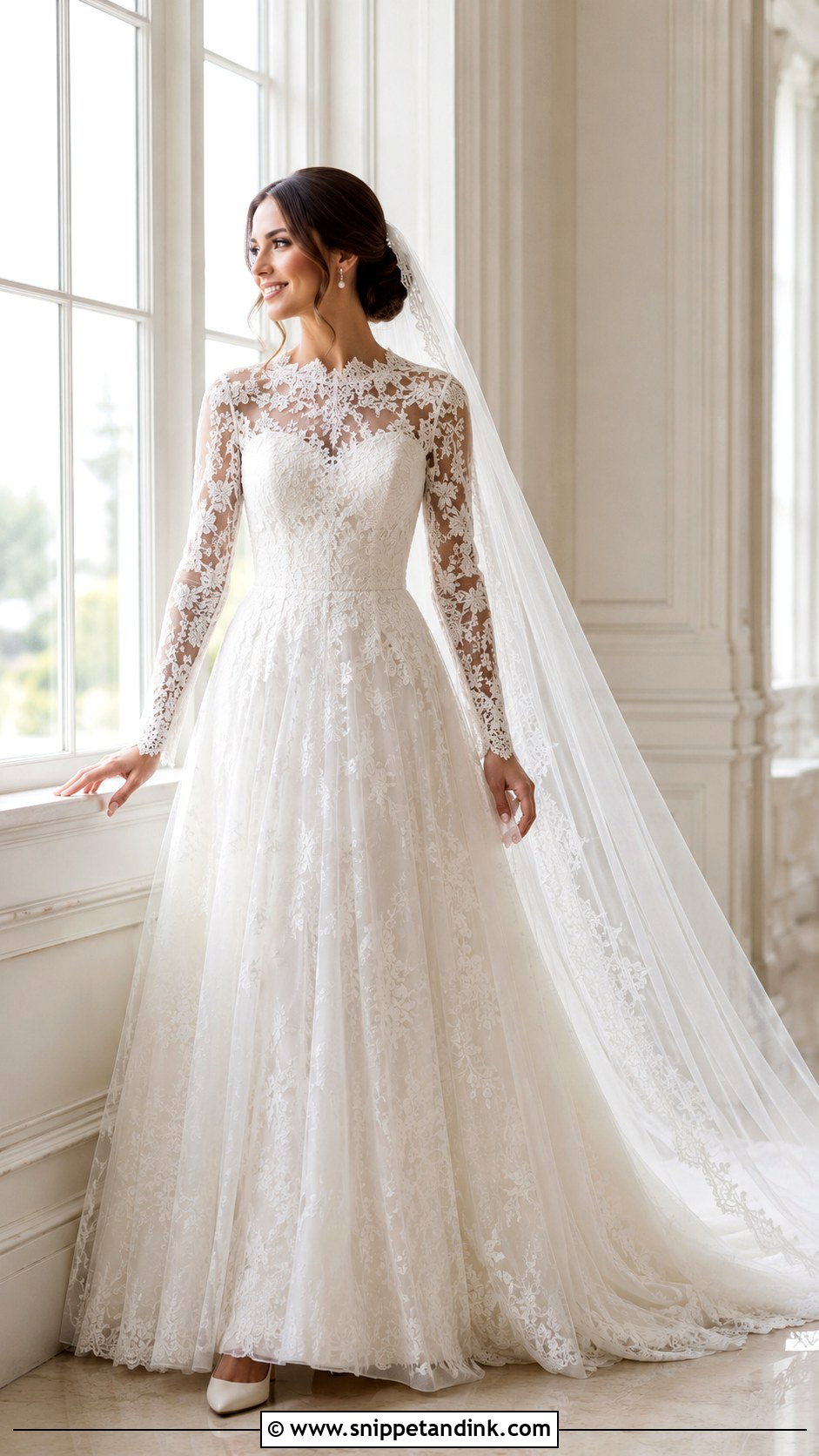 Long Sleeve Lace Wedding Dress - Snippet and Ink - 20 Hot Wedding Dress Ideas