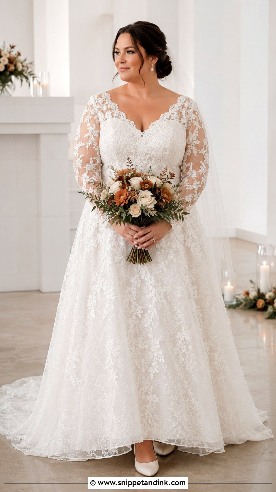 Long Sleeve Lace Wedding Dress - Snippet and Ink - 20 Plus Wedding Dresses