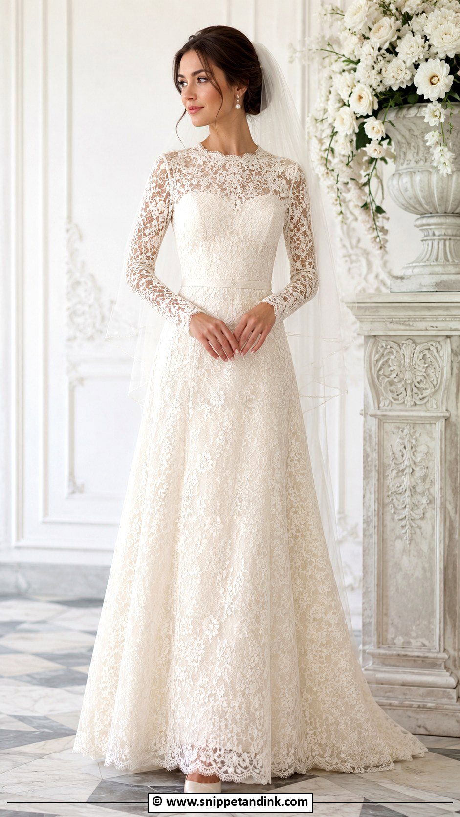 Long Sleeve Lace Wedding Dress - Snippet and Ink - 30 Conservative Wedding Dress Ideas