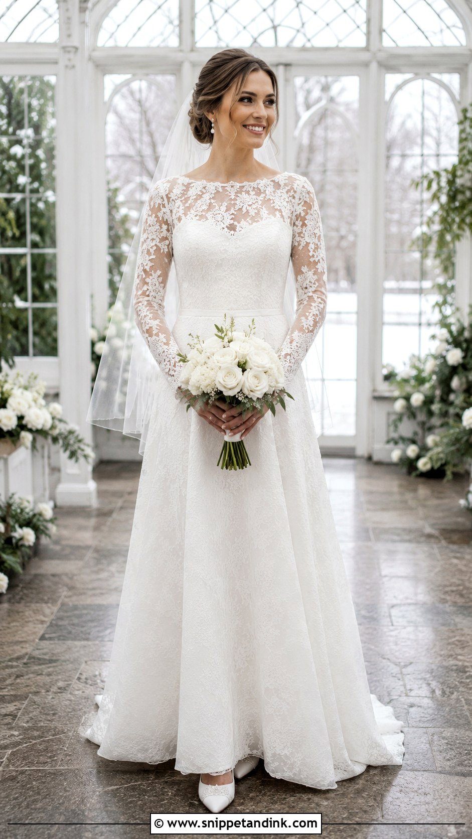 Long Sleeve Lace Wedding Dress - Snippet and Ink - 20 Popular Wedding Dresses