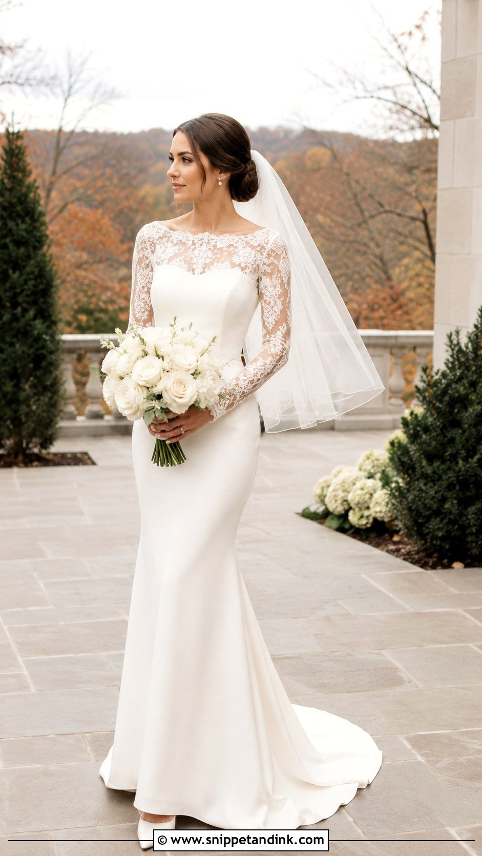 Long Sleeve Lace Wedding Dress - Snippet and Ink - 20 Slim Fit Wedding Dresses