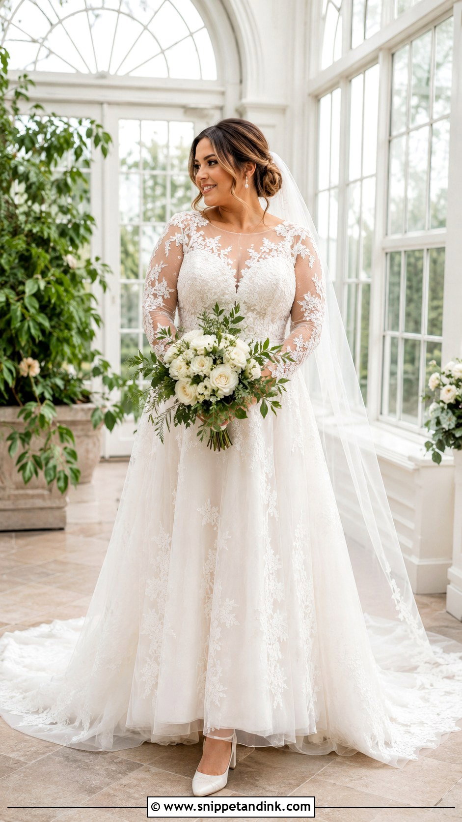 Long Sleeve Lace Wedding Dress - Snippet and Ink - 20 Wedding Dresses for Midsize Brides