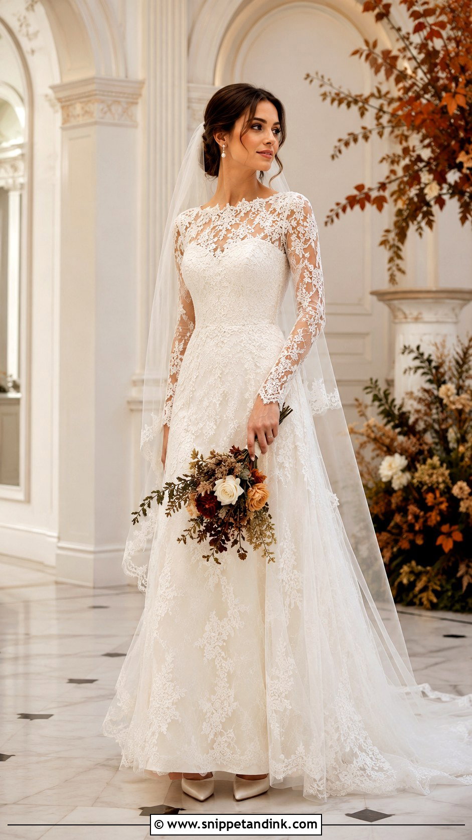 Long Sleeve Lace Wedding Dress - Snippet and Ink - 25 Bridal Lace Ideas