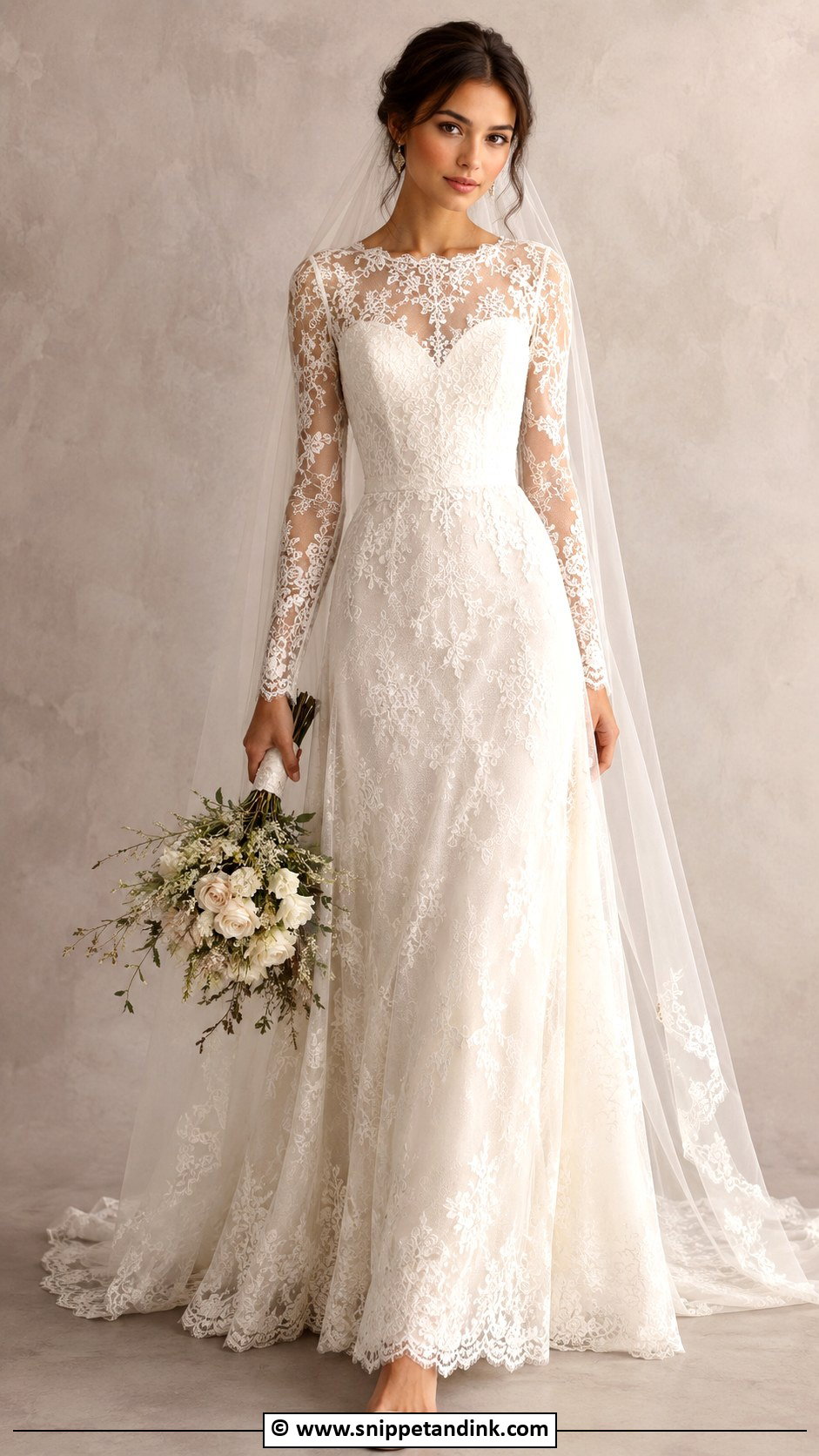 Long Sleeve Lace Wedding Dress - Snippet and Ink - 30 Cute Wedding Dress Ideas