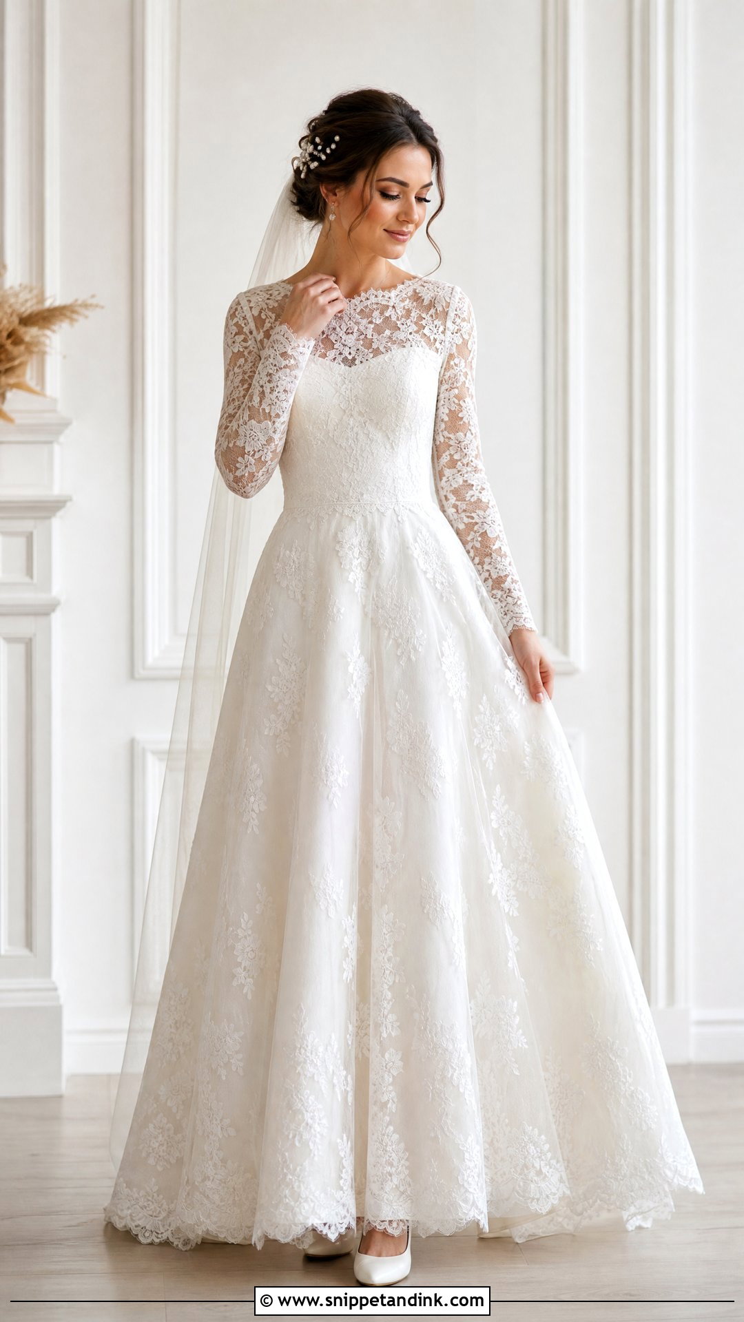 Long Sleeve Lace Wedding Dress - Snippet and Ink - 25 Dreamy Romantic Elegant Wedding Dress Ideas