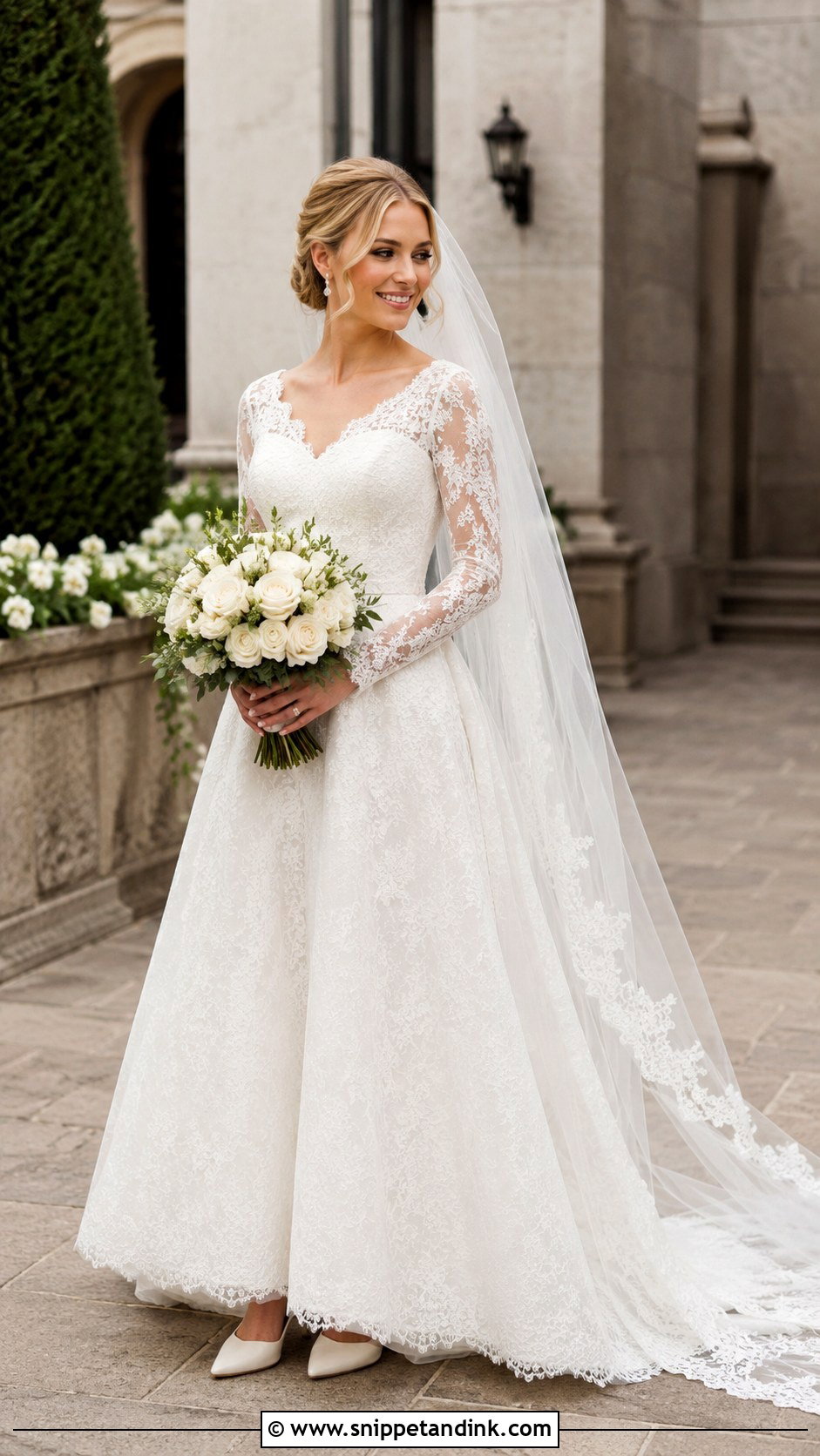 Long Sleeve Lace Wedding Dress - Snippet and Ink - 25 Enchanted Wedding Dress Ideas