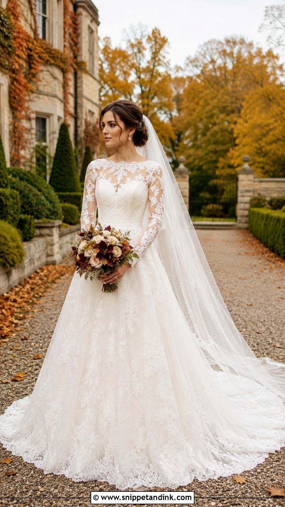 Long Sleeve Lace Wedding Dress - Snippet and Ink - 25 Fall Wedding Dresses Bride