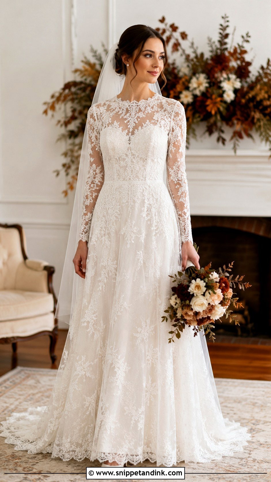 Long Sleeve Lace Wedding Dress - Snippet and Ink - 25 Intimate Wedding Dress Ideas
