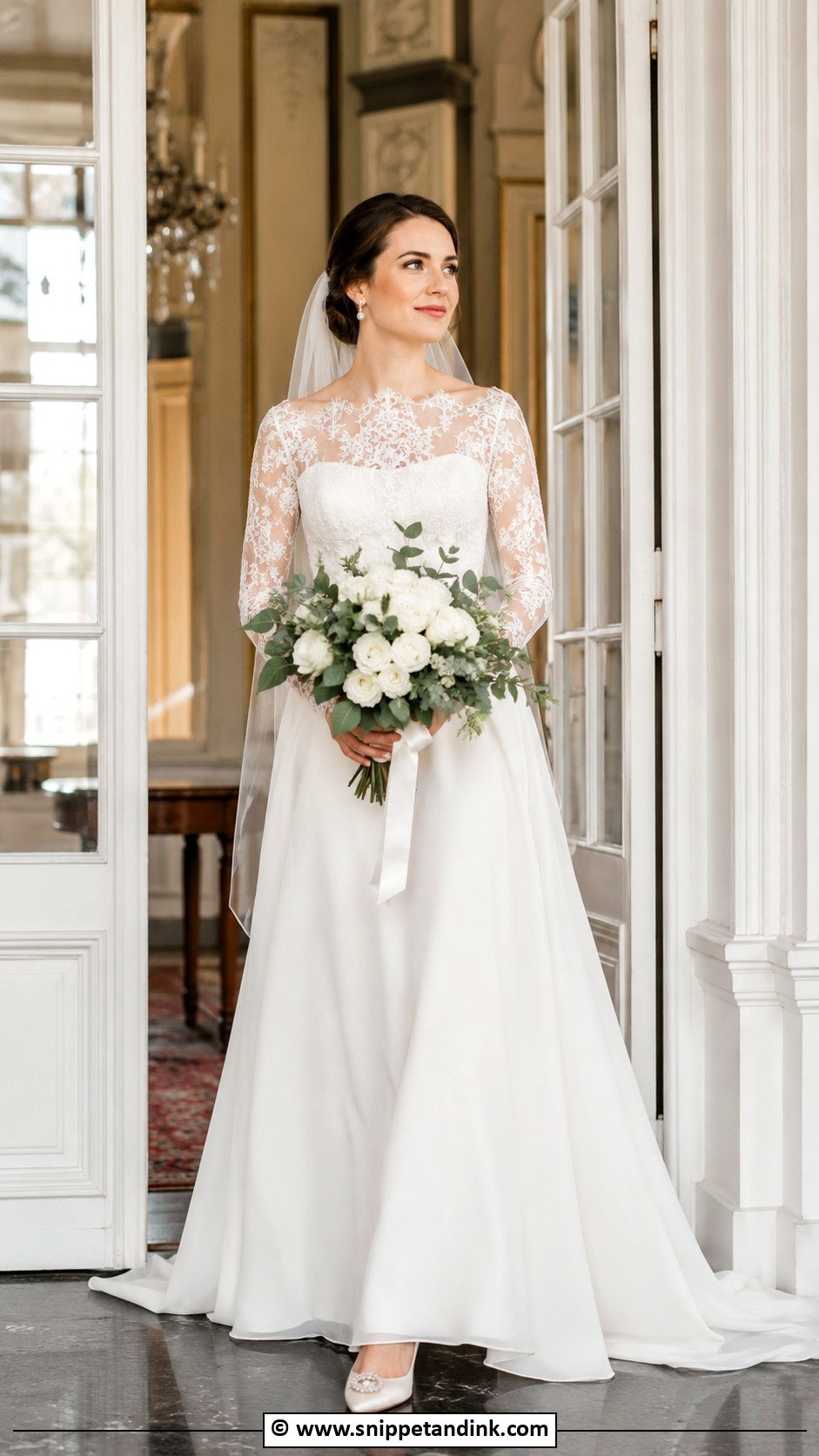 Long Sleeve Lace Wedding Dress - Snippet and Ink - 30 Cute Wedding Dresses