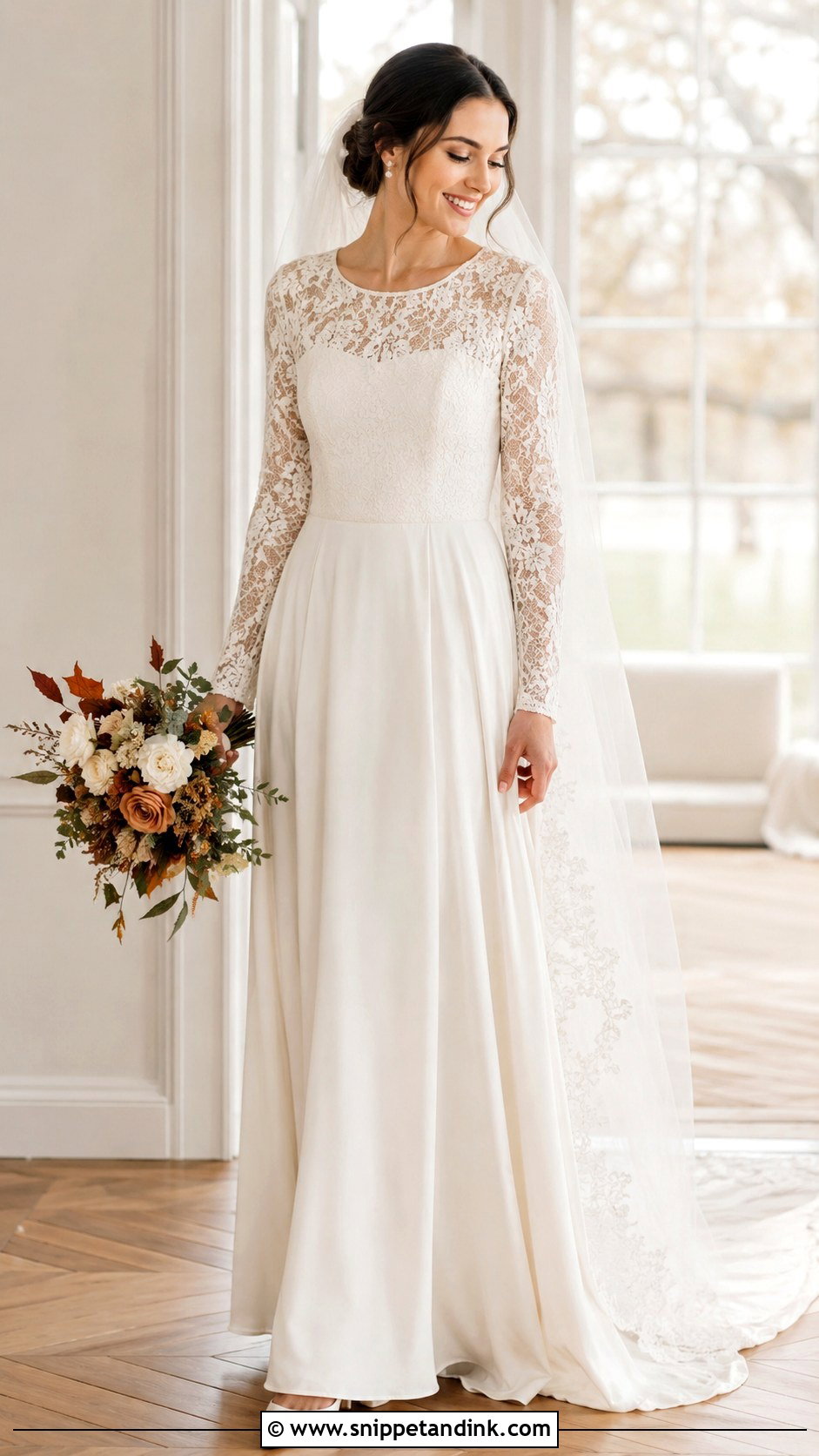 Long Sleeve Lace Wedding Dress - Snippet and Ink - 25 Modest Lace Wedding Dresses