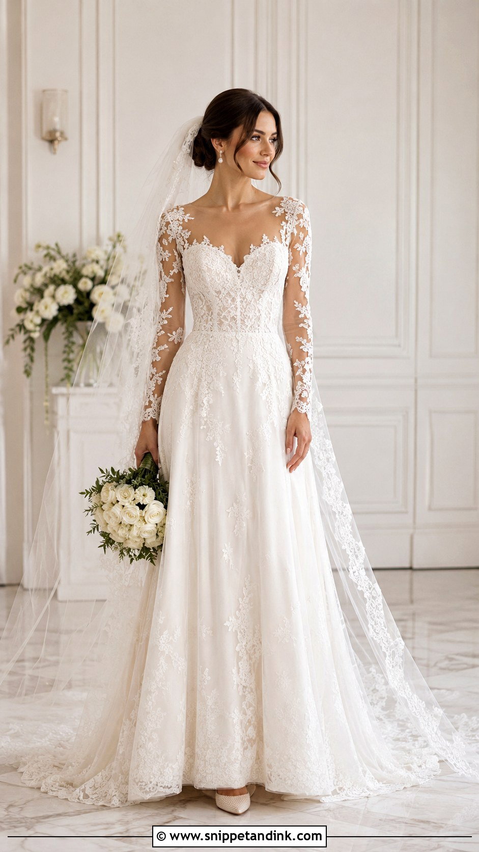 Long Sleeve Lace Wedding Dress - Snippet and Ink - 25 Romantic Lace Wedding Dress Ideas