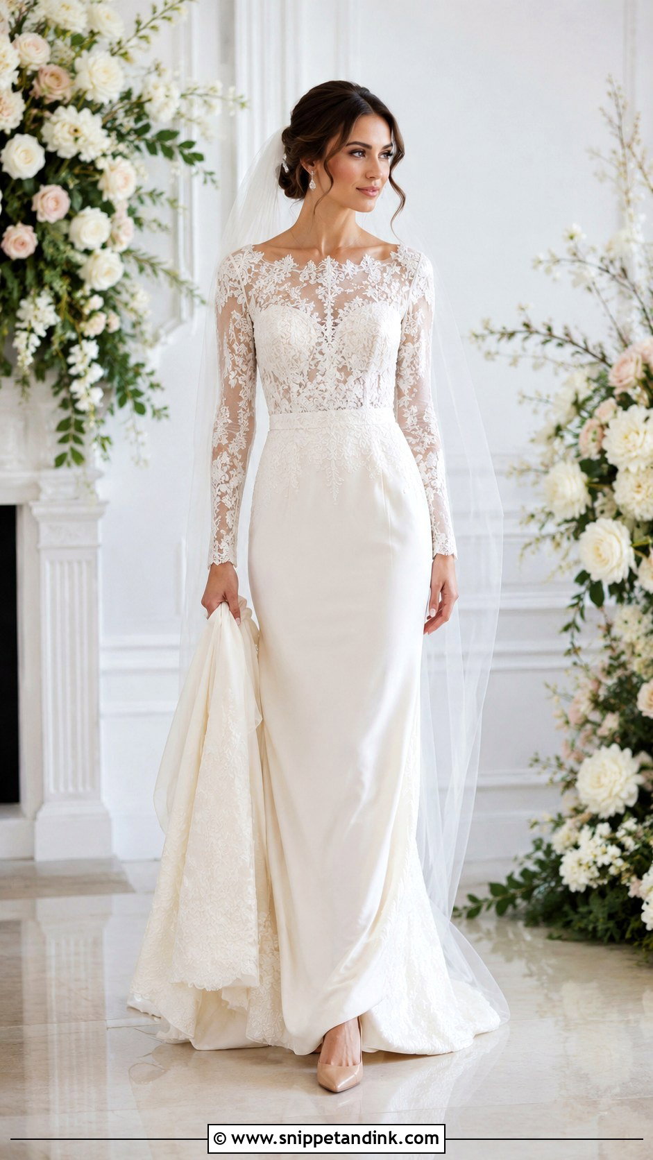 Long Sleeve Lace Wedding Dress - Snippet and Ink - 25 Timeless Wedding Dresses