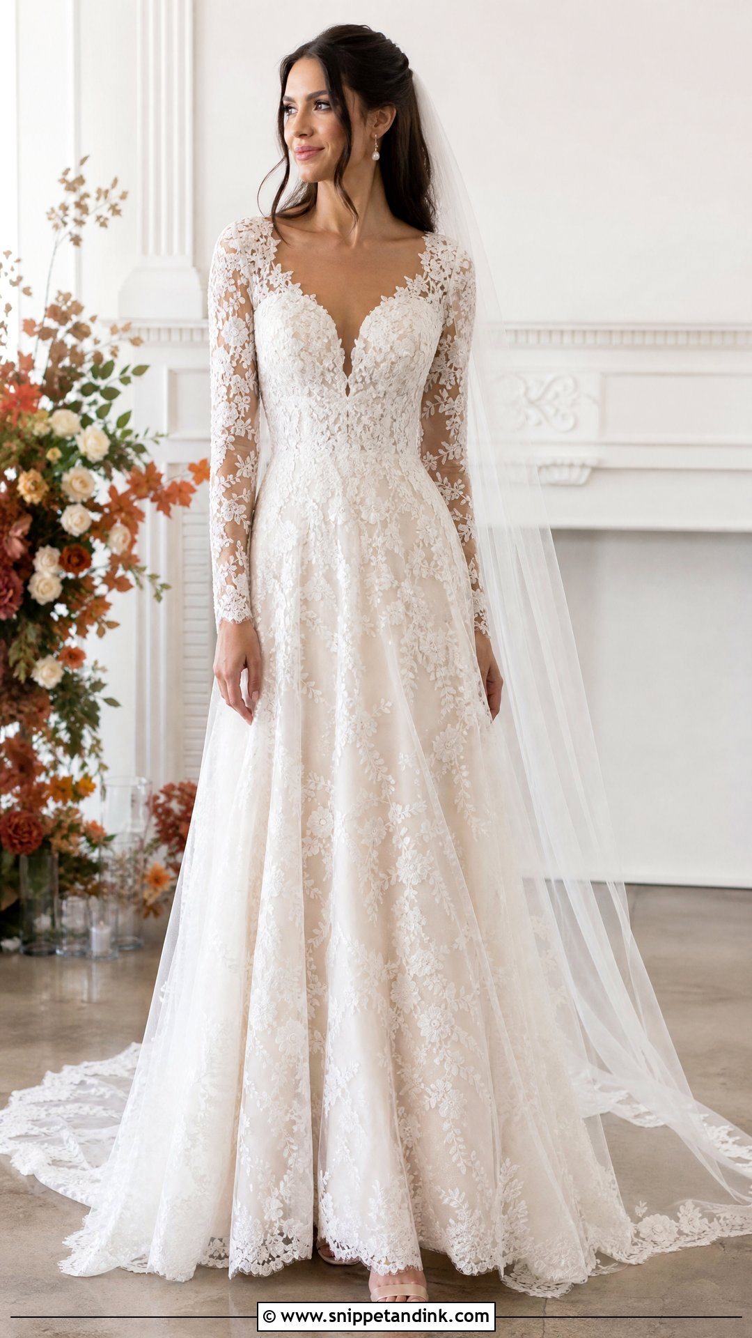 Long Sleeve Lace Wedding Dress - Snippet and Ink - 25 Timeless Wedding Dresses with Sleeves