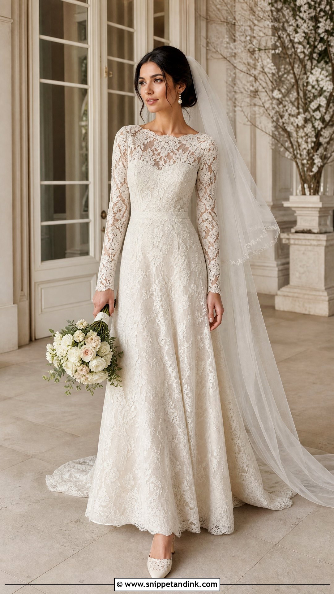 Long Sleeve Lace Wedding Dress - Snippet and Ink - 25 Vintage Timeless Wedding Dress Ideas