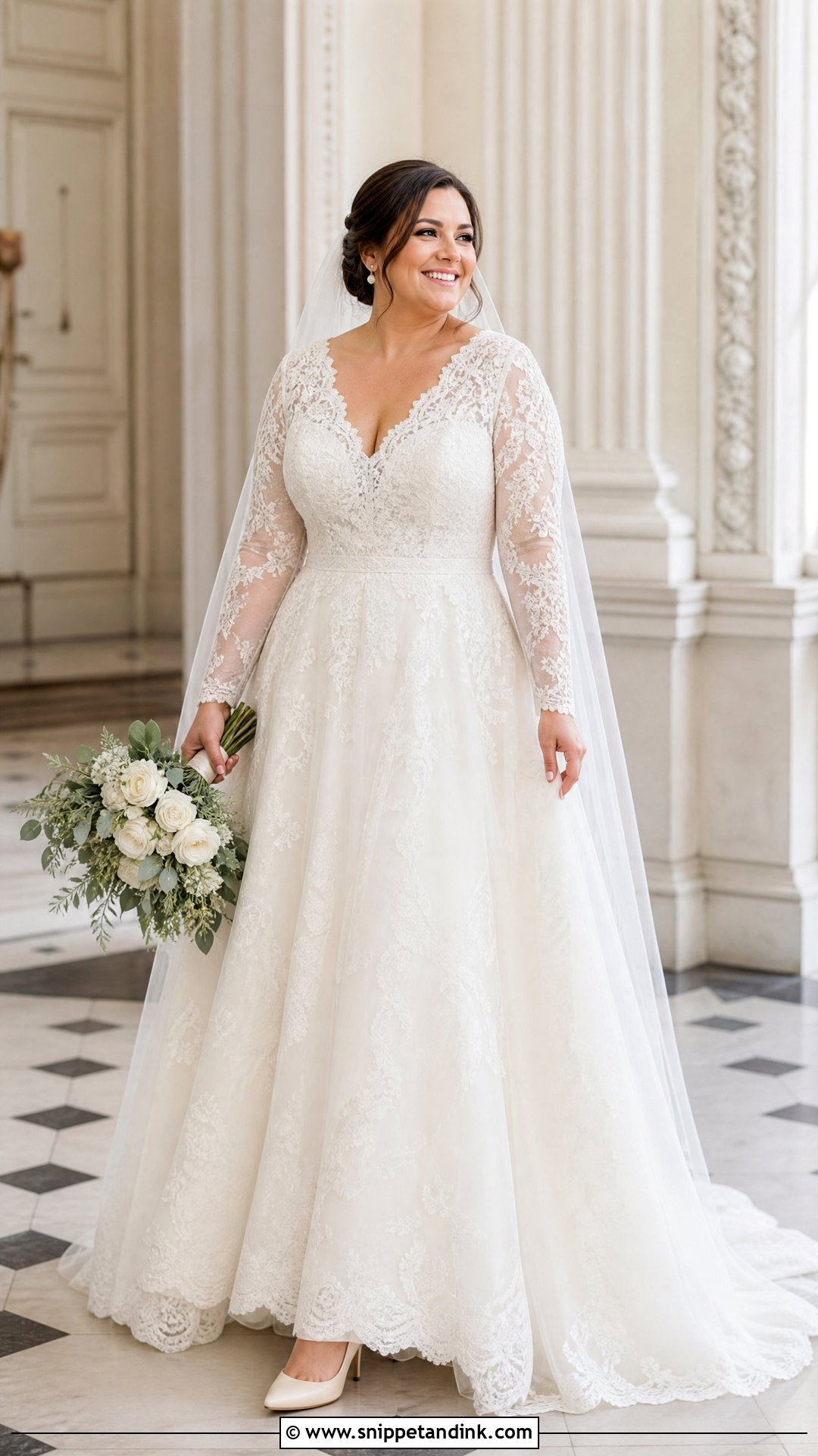 Long Sleeve Lace Wedding Dress - Snippet and Ink - 25 Wedding Dress Curvy Bride Ideas