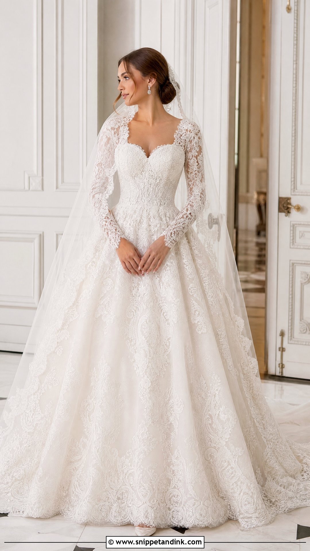 Long Sleeve Lace Wedding Dress Ballgown - Snippet and Ink - 20 Luxury Wedding Dress Ballgown Ideas