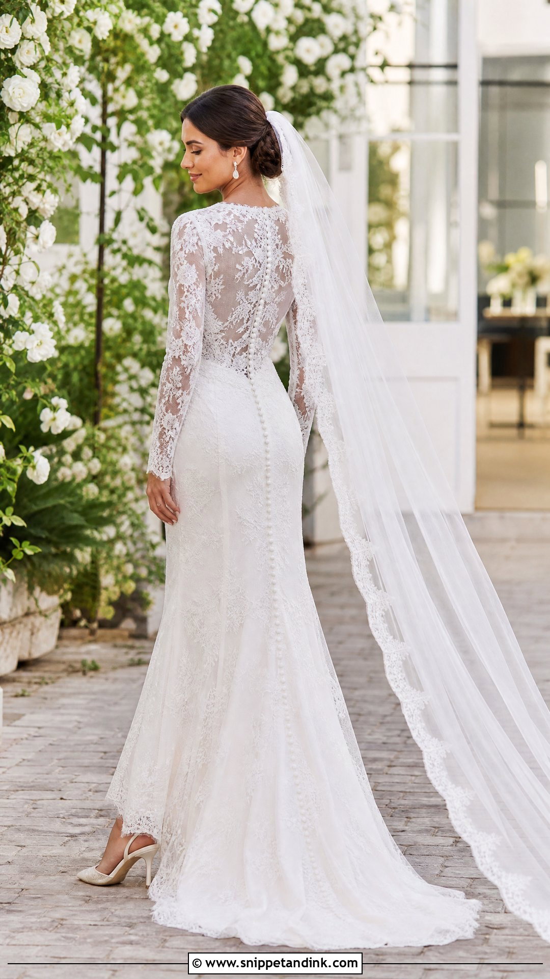 Long Sleeve Lace Wedding Dress With Button Back - Snippet and Ink - 20 Wedding Dress Buttons Down Back Ideas