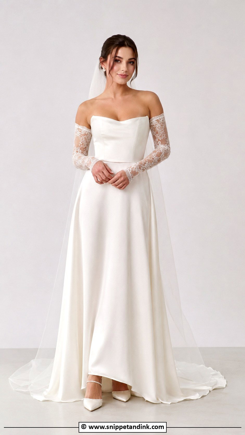 Long Sleeve Lace Wedding Dress With Detachable Sleeves - Snippet and Ink - 30 Long Sleeve Lace Wedding Dress Ideas