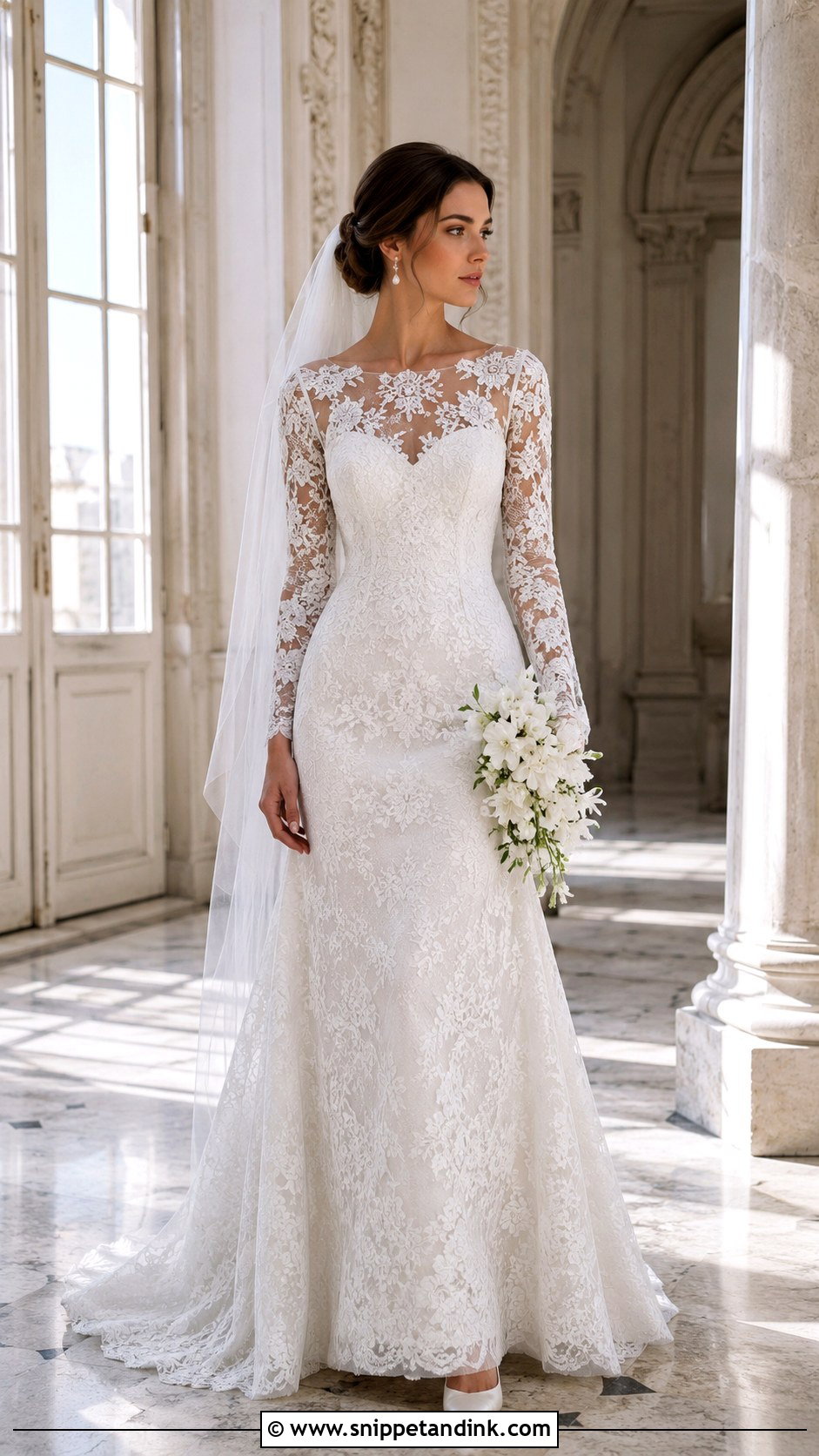 Long Sleeve Lace Wedding Gown - Snippet and Ink - 20 Haute Couture Wedding Gowns