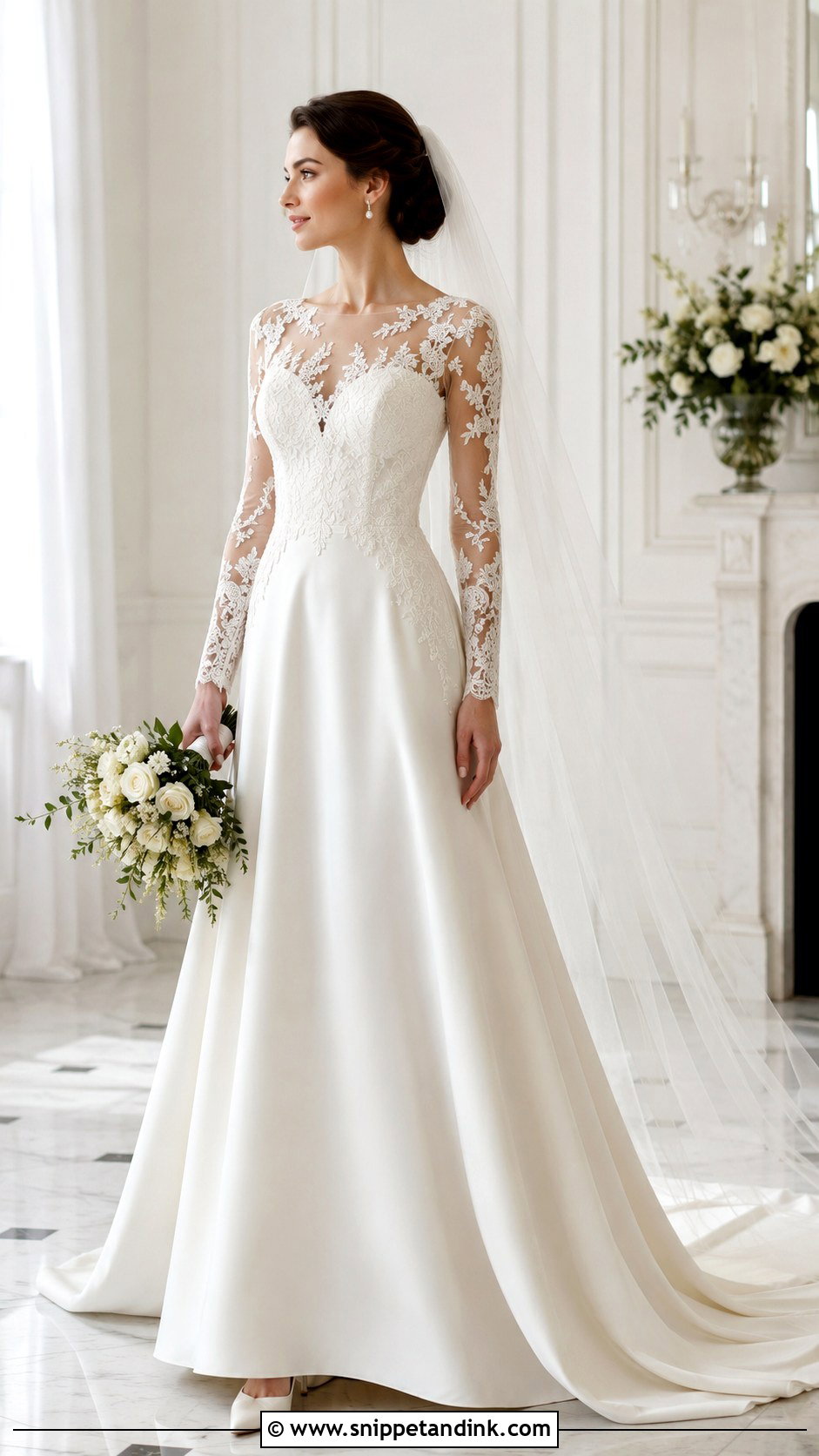 Long Sleeve Lace Wedding Gown - Snippet and Ink - 20 Lace Gown Styles for Wedding