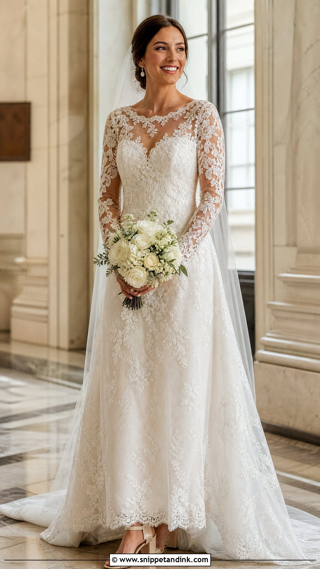 Long Sleeve Lace Wedding Gown - Snippet and Ink - 20 Wedding Gown Designs Brides