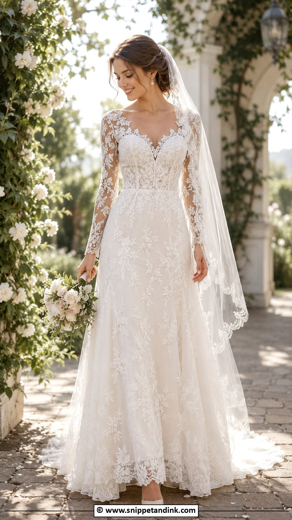 Long Sleeve Lace Wedding Gown - Snippet and Ink - 30 Wedding Gowns with Sleeves