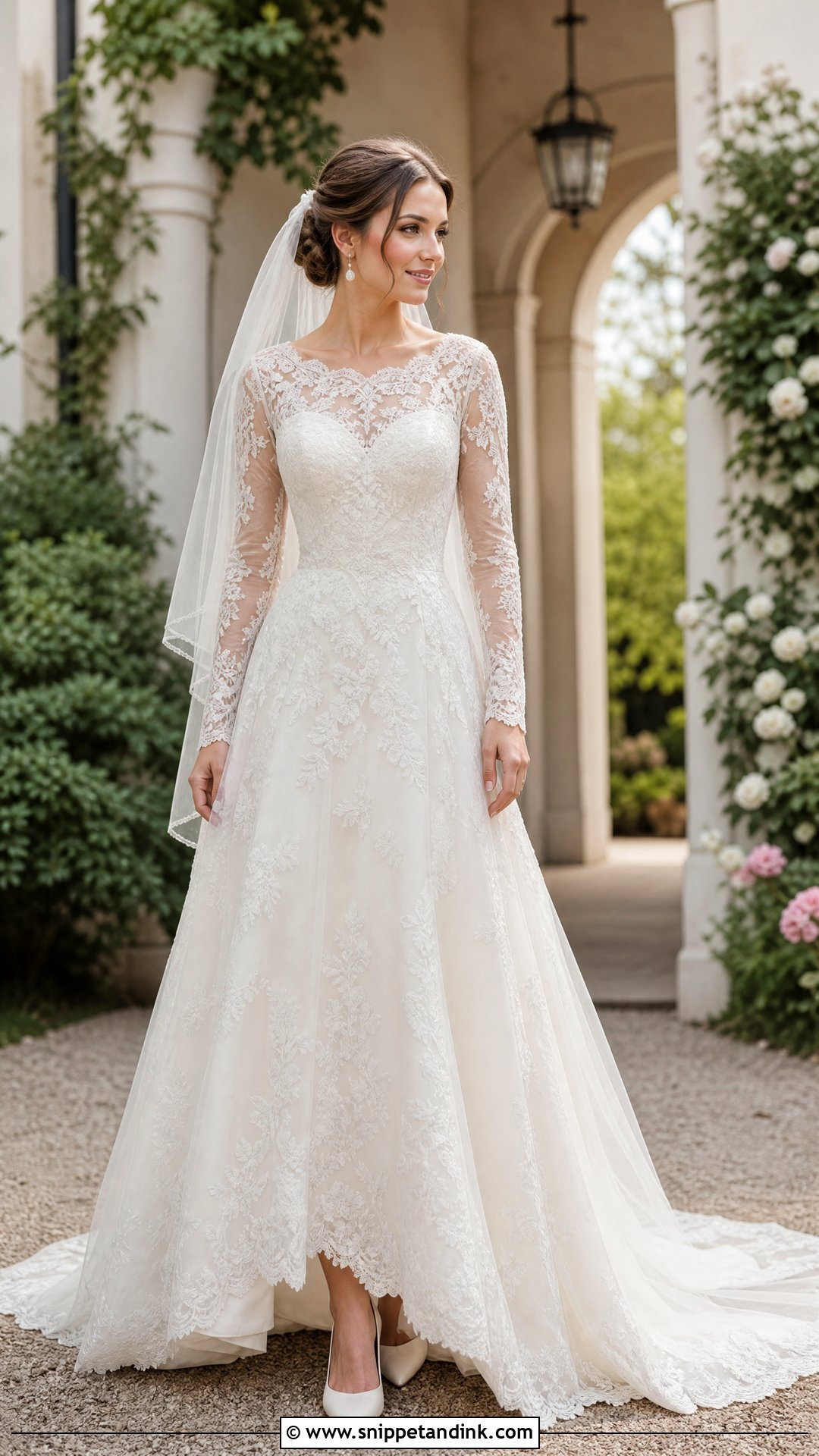 Long Sleeve Lace Wedding Gown - Snippet and Ink - 25 Dream Wedding Gown Ideas