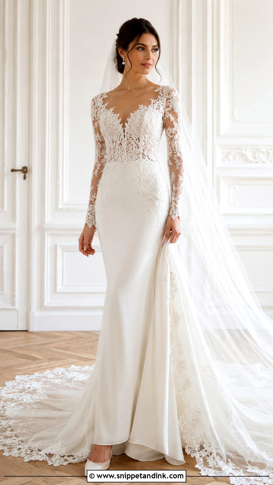Long Sleeve Lace Wedding Gown - Snippet and Ink - 25 Lace Wedding Gowns