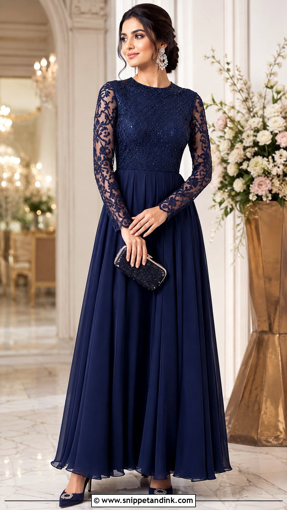 Long Sleeve Long Frock for Wedding - Snippet and Ink - 25 Long Frock Designs for Wedding