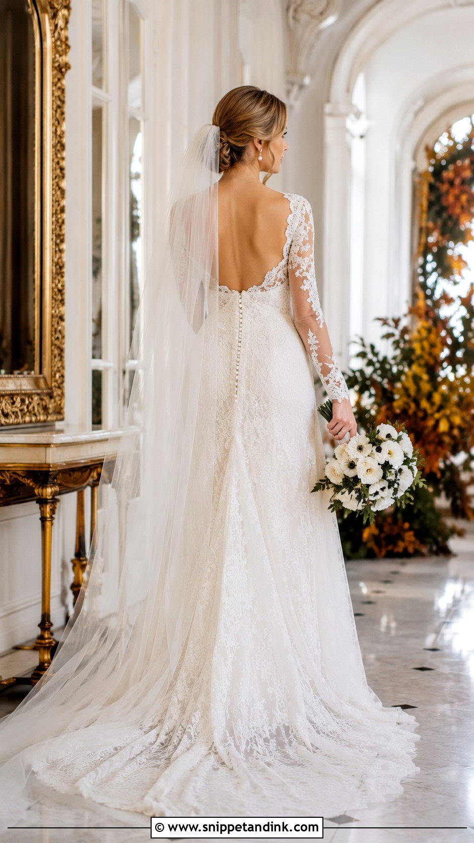 Long Sleeve Low Back Lace Wedding Dress - Snippet and Ink - 20 Low Back Lace Wedding Dress Ideas