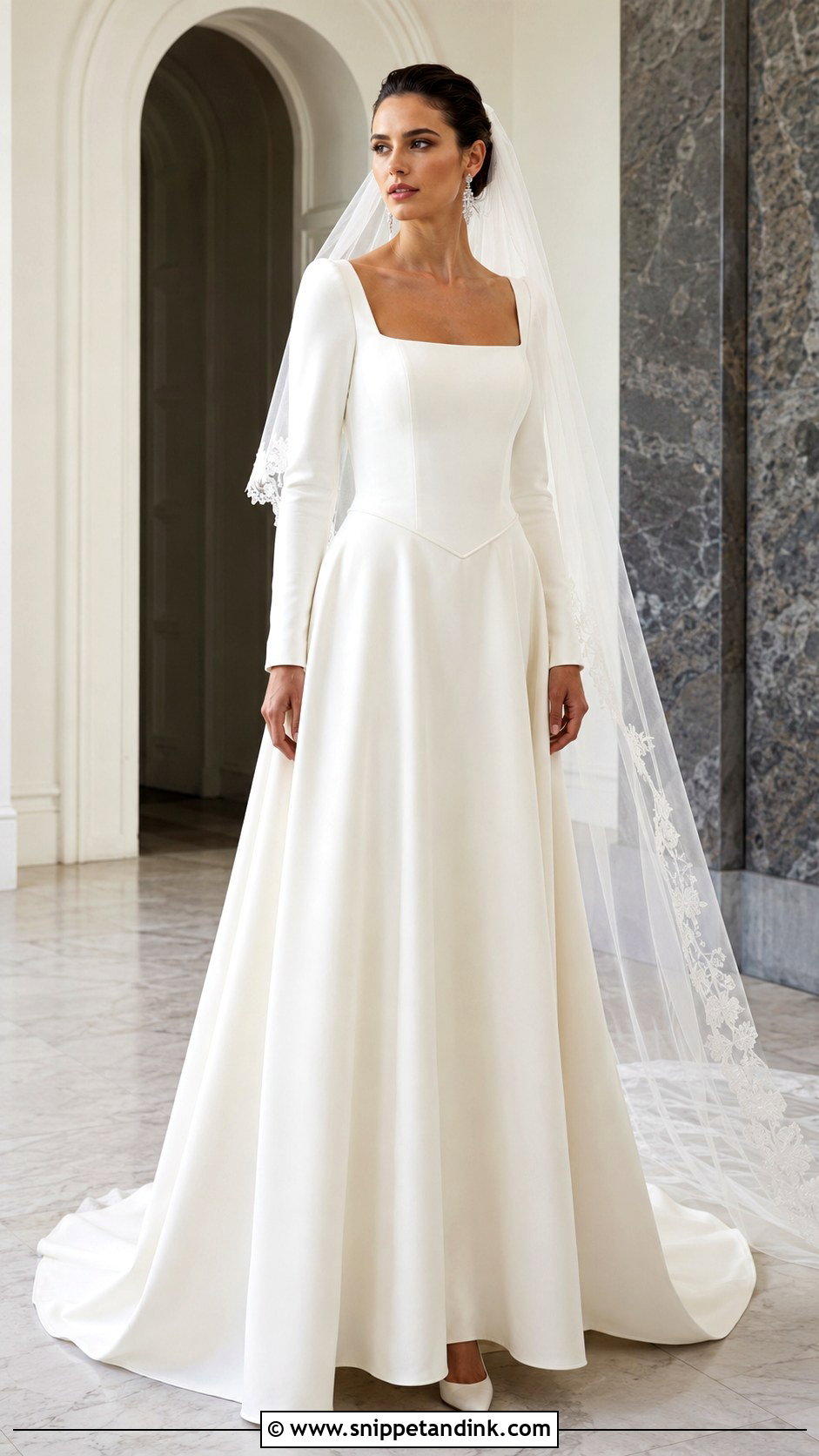 Long Sleeve Low Waisted Wedding Dress - Snippet and Ink - 20 Low Waisted Wedding Dress Ideas
