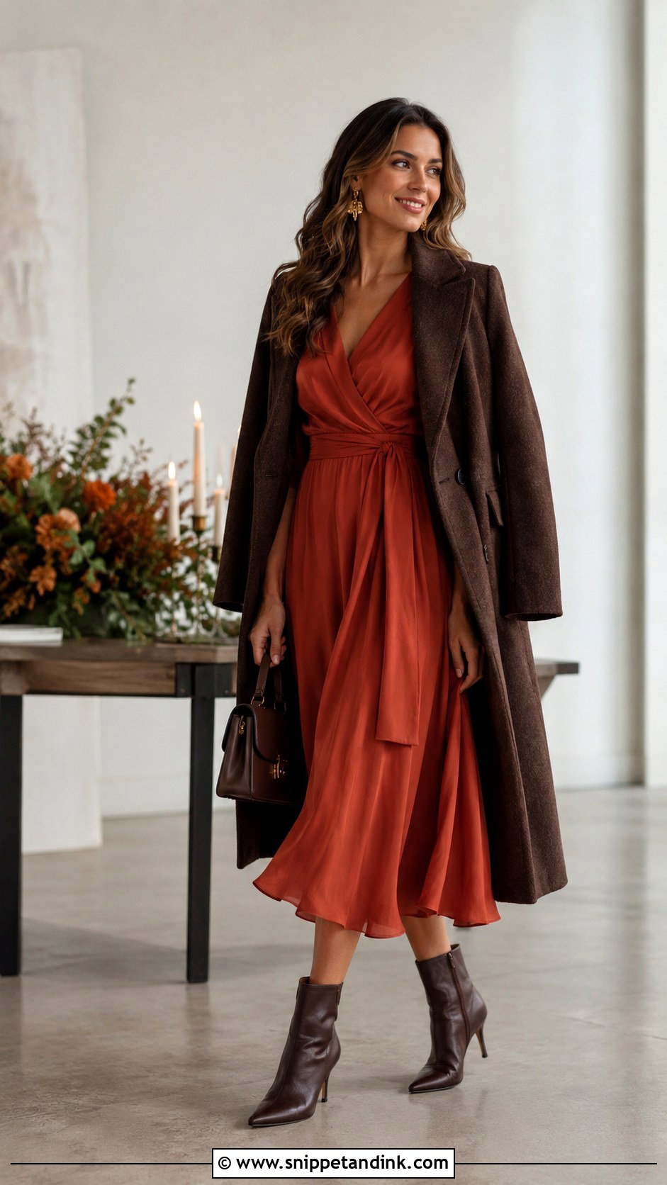 Long Sleeve Marriage Party Dress With Ankle Boots - Snippet and Ink - 20 Marriage Party Dresses for Women
