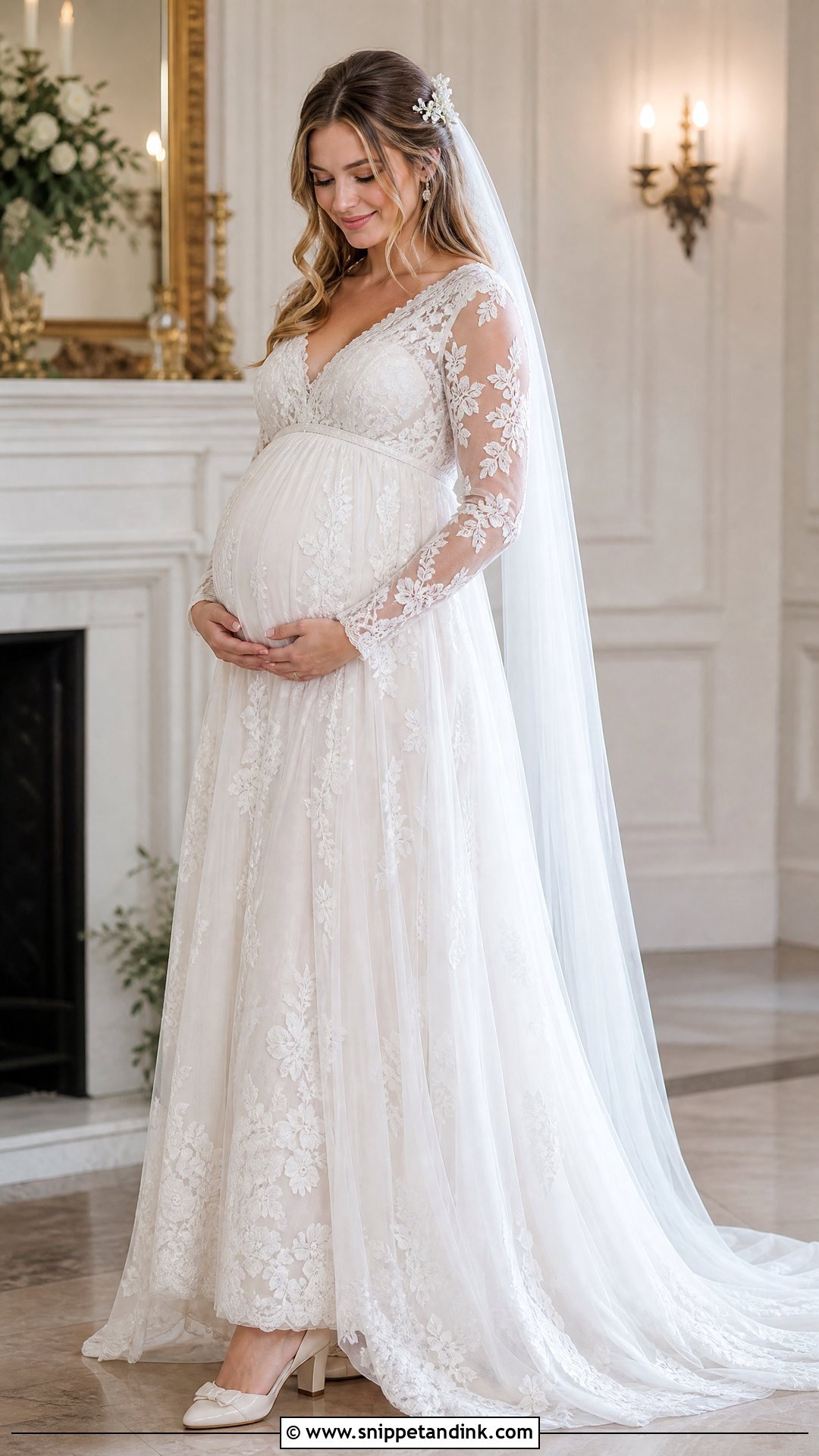 Long Sleeve Maternity Wedding Dress - Snippet and Ink - 25 Wedding Dress for Pregnant Bride Ideas