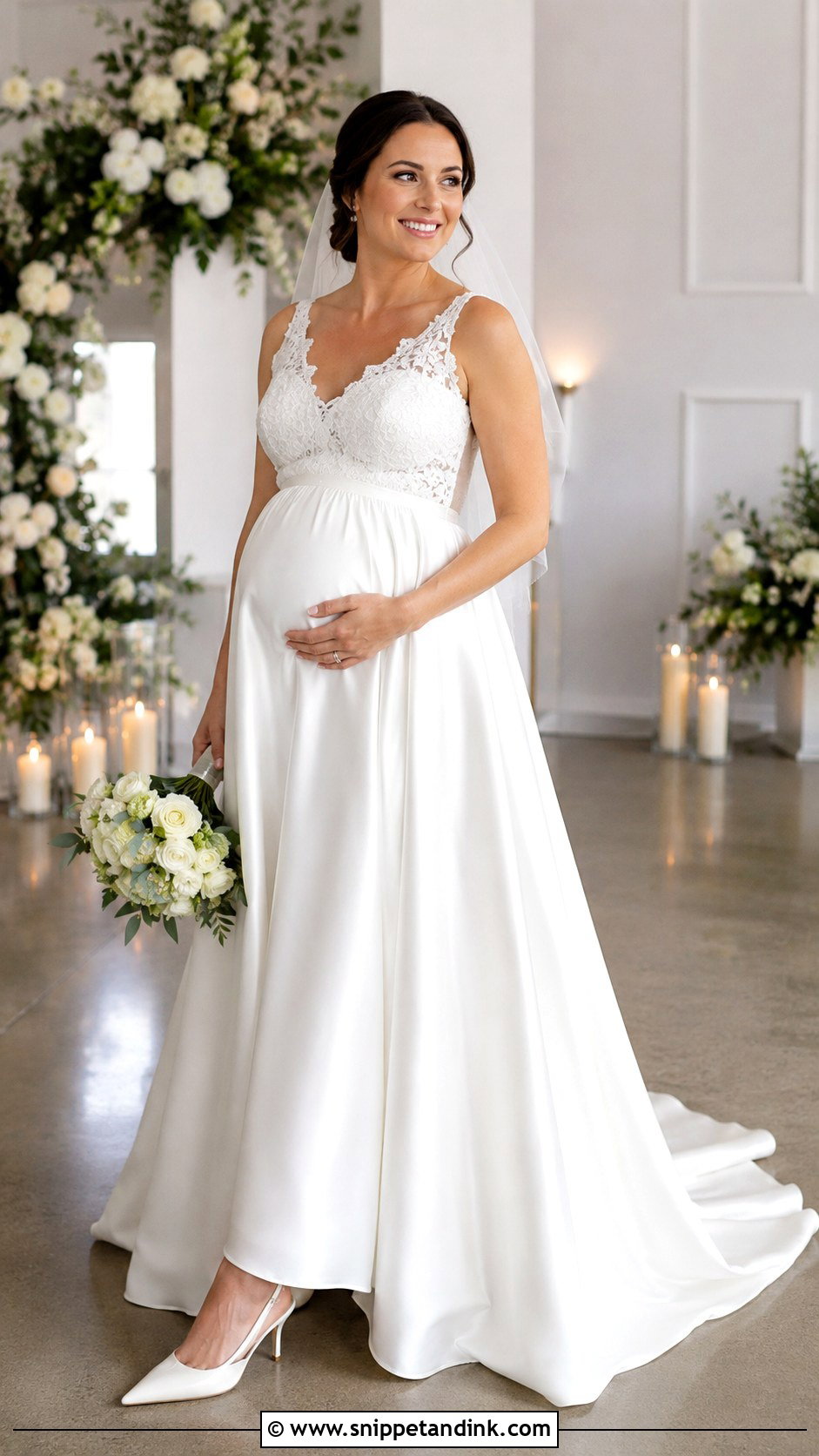 Long Sleeve Maternity Wedding Dress - Snippet and Ink - 30 Maternity Wedding Dress Ideas