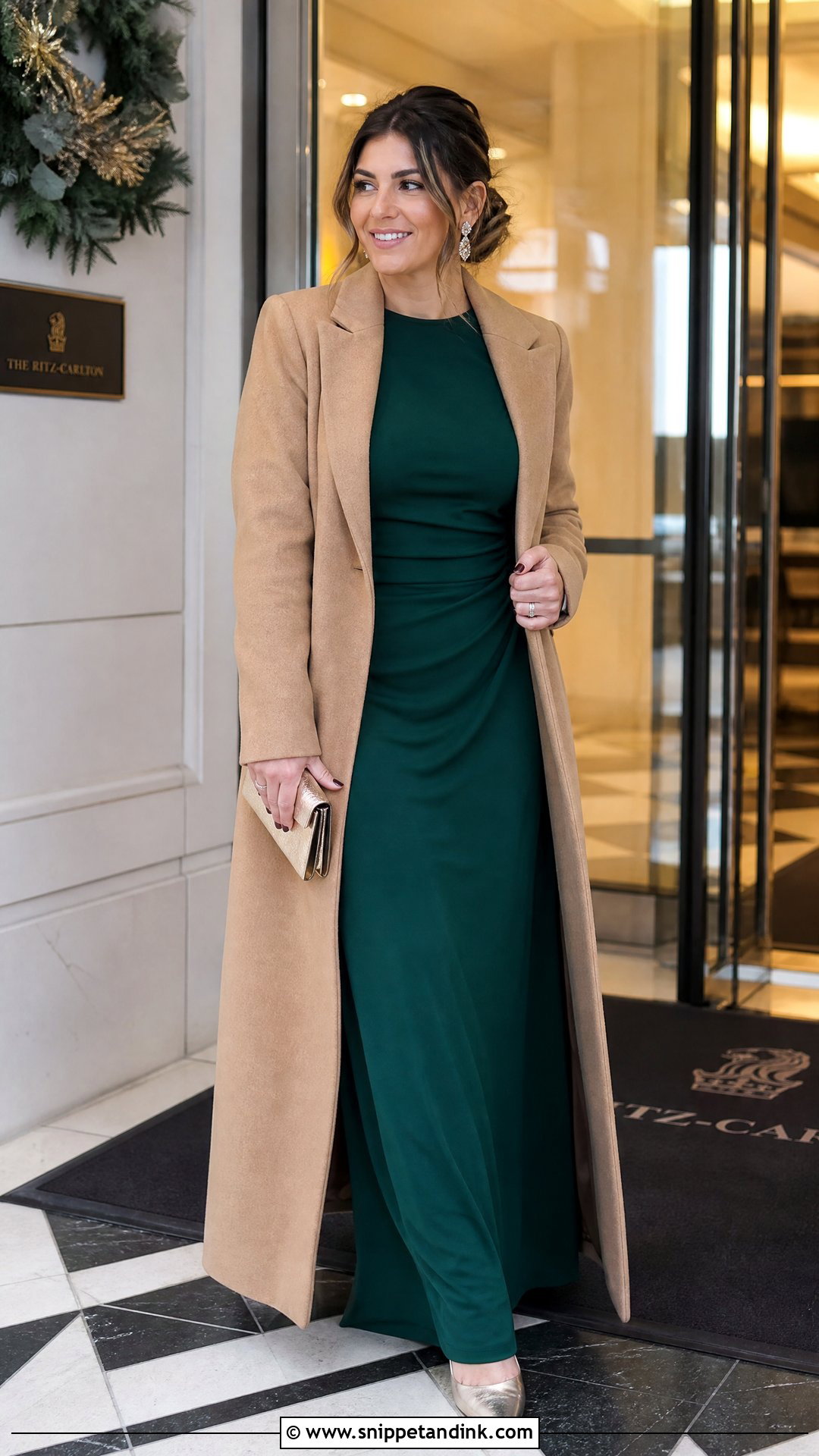Long Sleeve Maxi Dress Winter Wedding Outfit - Snippet and Ink - 20 What to Wear to a Wedding in Winter Ideas