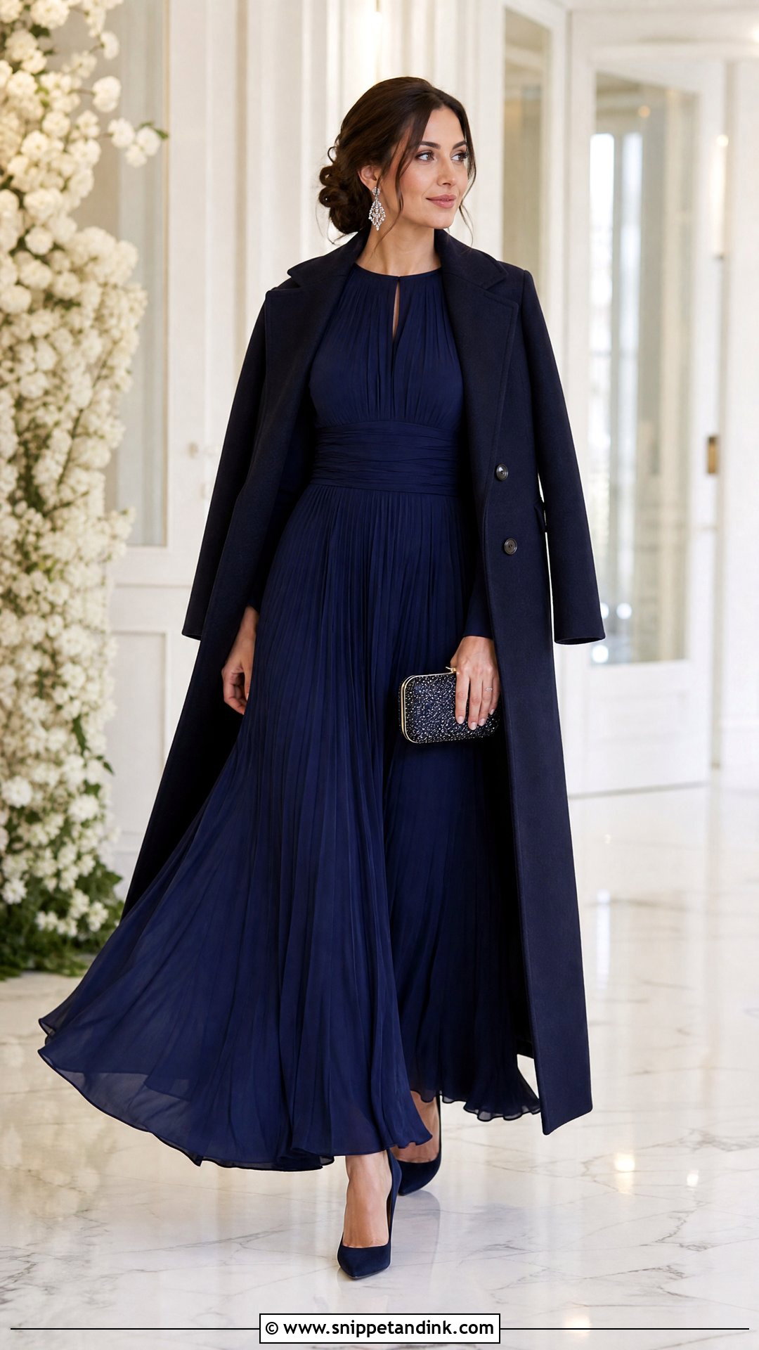 Long Sleeve Maxi Dress Winter Wedding Outfit - Snippet and Ink - 20 Wedding Ready Ideas