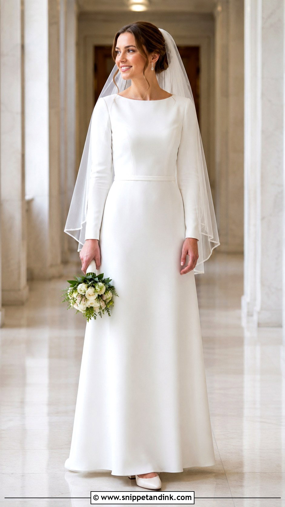 Long Sleeve Maxi Wedding Dress - Snippet and Ink - 20 Justice of the Peace Wedding Dress Ideas