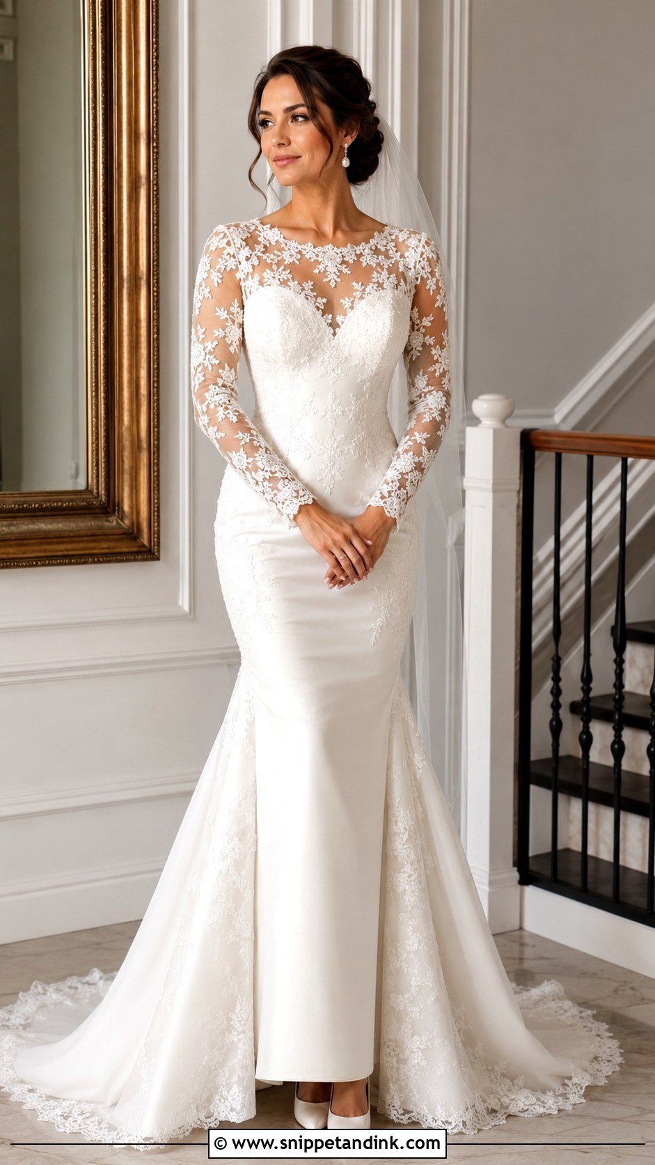 Long Sleeve Mermaid Wedding Dress - Snippet and Ink - 25 Mermaid Style Wedding Dress Ideas