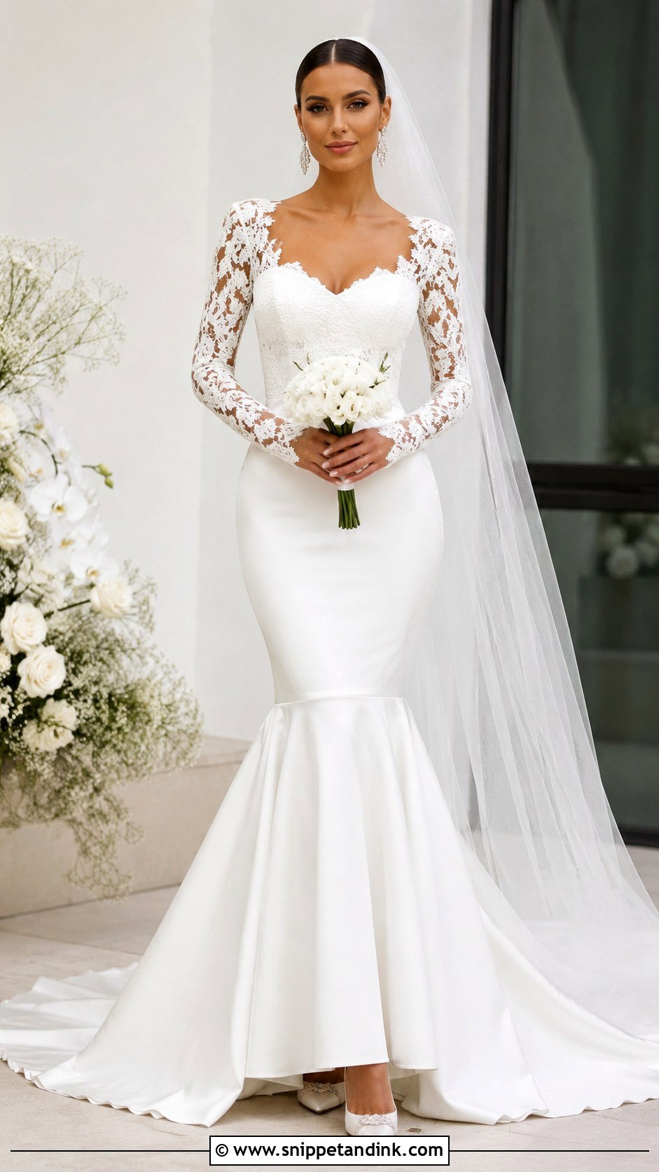 Long Sleeve Mermaid Wedding Dress - Snippet and Ink - 20 Best Wedding Dresses Long Sleeves