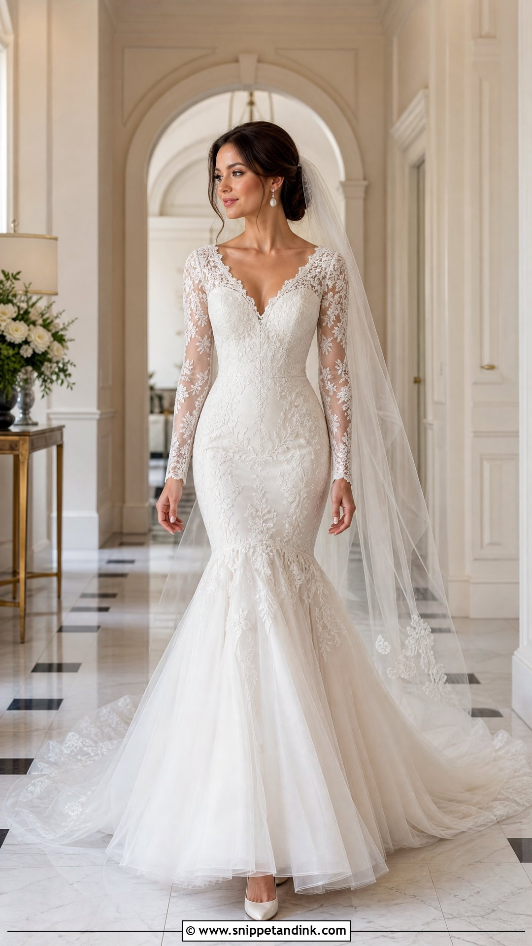 Long Sleeve Mermaid Wedding Dress - Snippet and Ink - 20 Dreamy Wedding Dress Mermaid Ideas