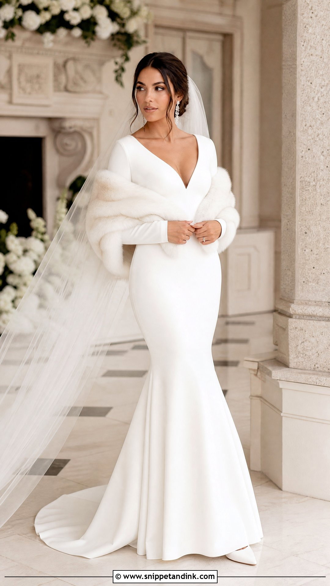 Long Sleeve Mermaid Wedding Dress - Snippet and Ink - 20 Warm Wedding Dress Ideas