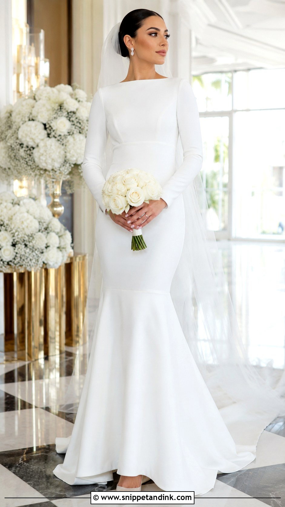 Long Sleeve Mermaid Wedding Dress - Snippet and Ink - 20 Modest White Wedding Dress Ideas