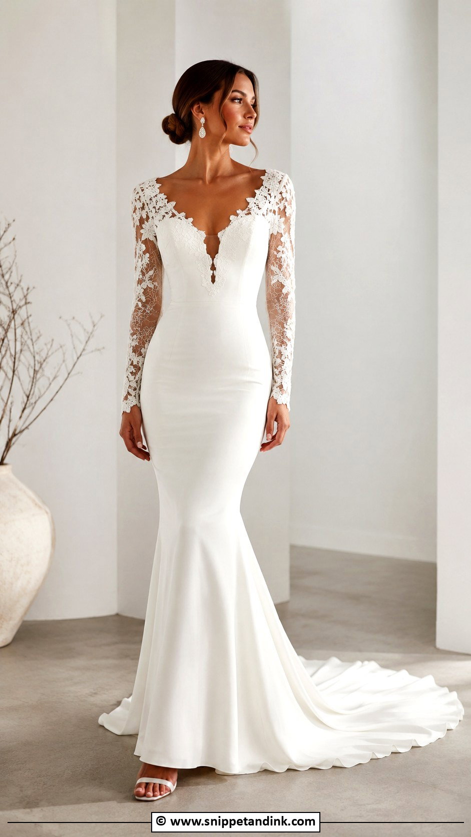 Long Sleeve Mermaid Wedding Dress - Snippet and Ink - 30 Wedding Dresses Long Sleeve