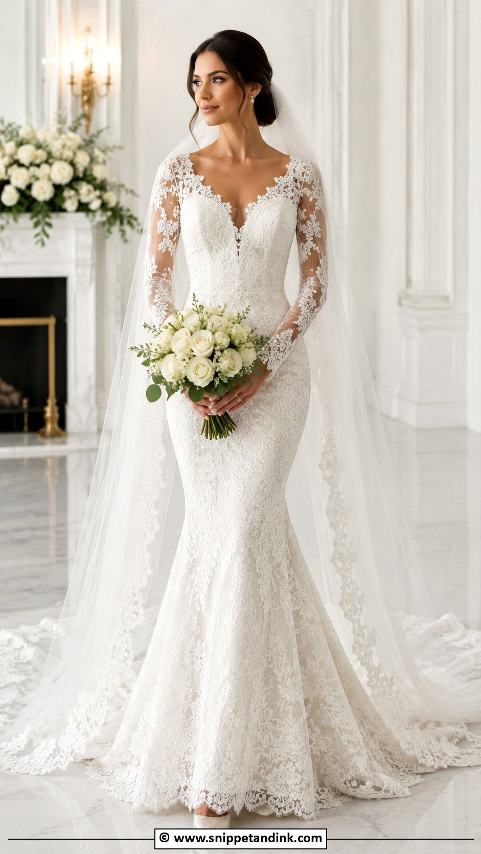 Long Sleeve Mermaid Wedding Dress - Snippet and Ink - 35 Mermaid Wedding Dresses