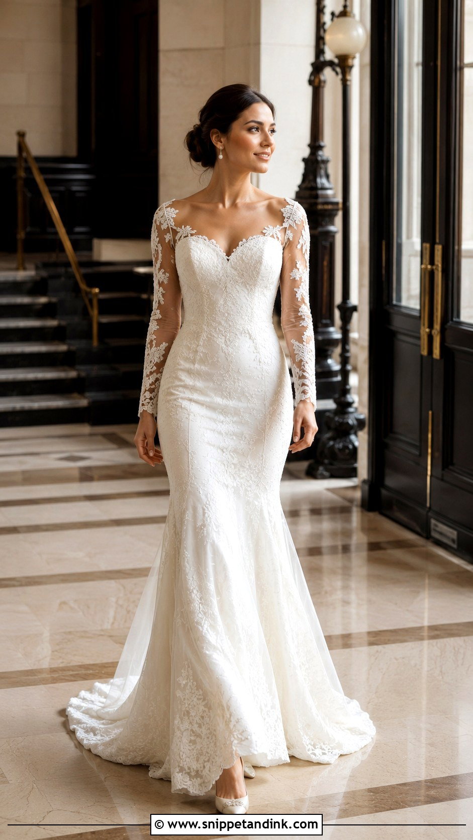 Long Sleeve Mermaid Wedding Dress - Snippet and Ink - 25 Mermaid Style Wedding Dresses