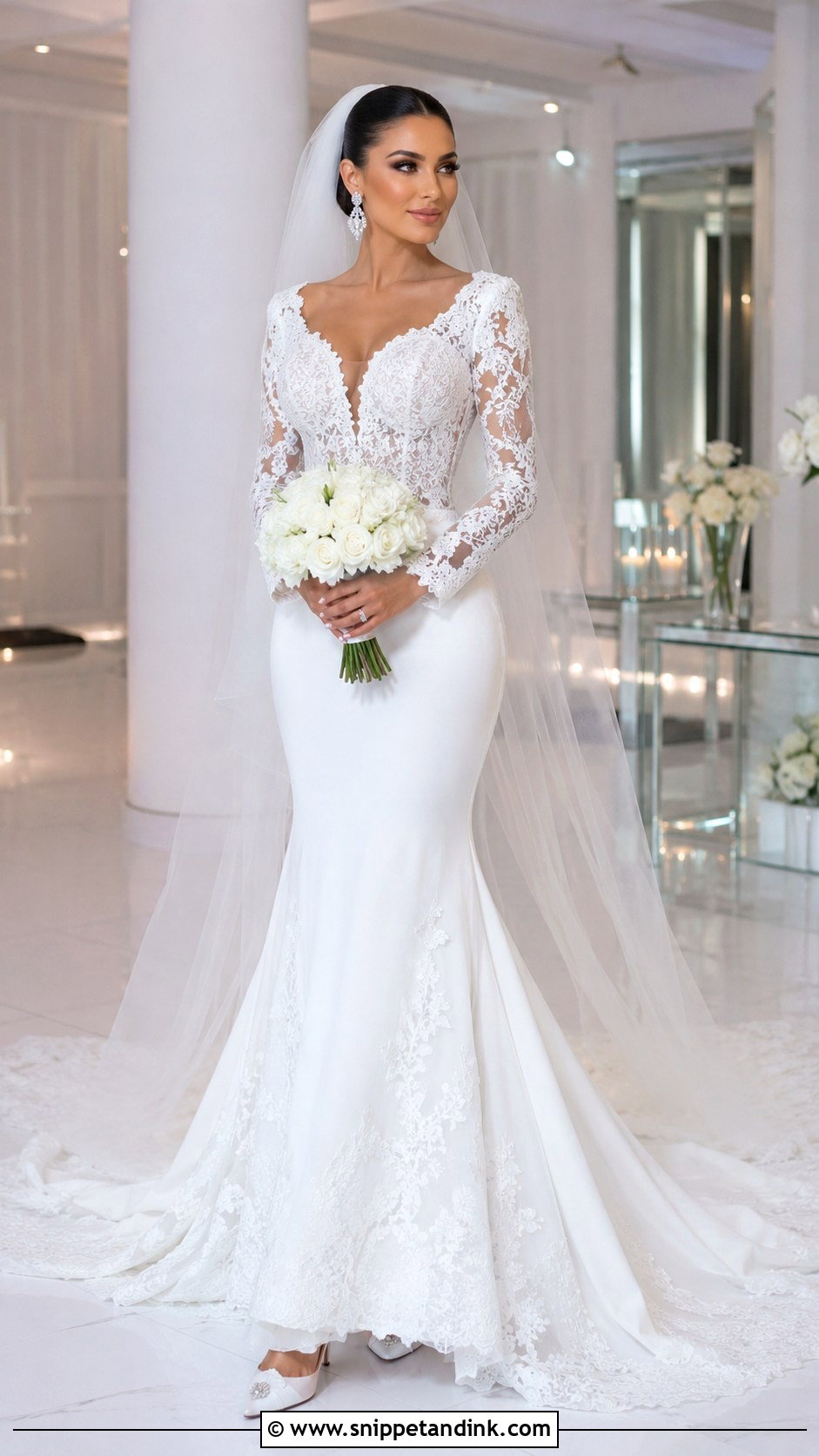 Long Sleeve Mermaid Wedding Dress - Snippet and Ink - 30 Sleeve Wedding Dress Ideas