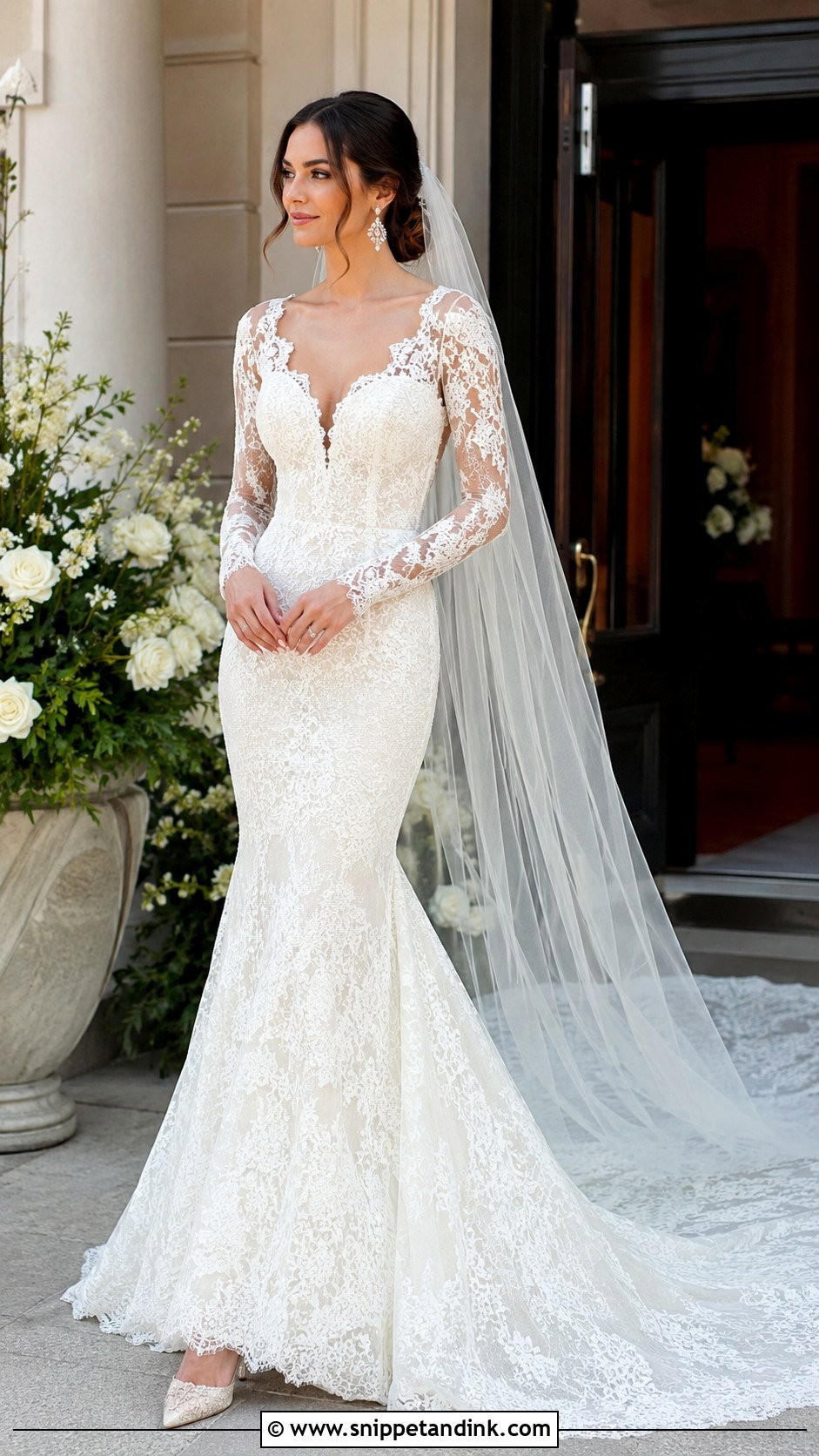 Long Sleeve Mermaid Wedding Dress - Snippet and Ink - 20 Long Sleeved Wedding Dresses